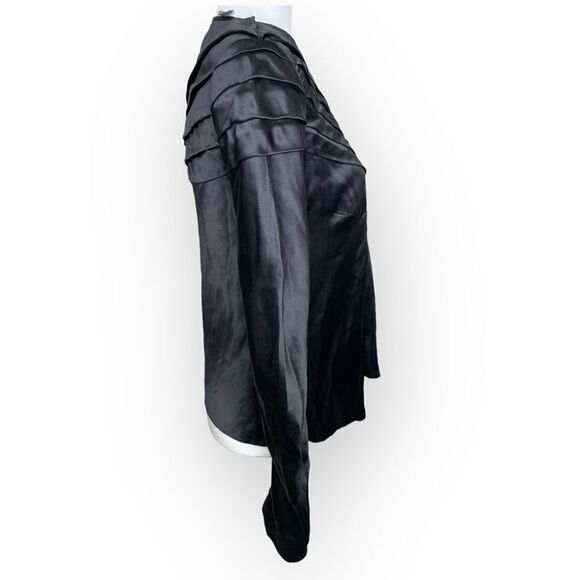 Proenza Schouler Black Silk Long Sleeve Detail Blouse - Picture 5 of 15